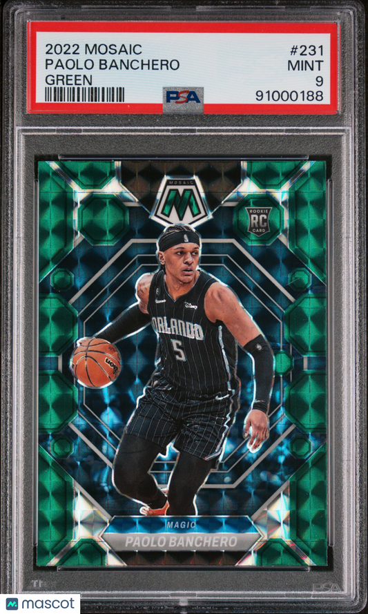 2022 Panini Mosaic Paolo Banchero Green #231 PSA 9