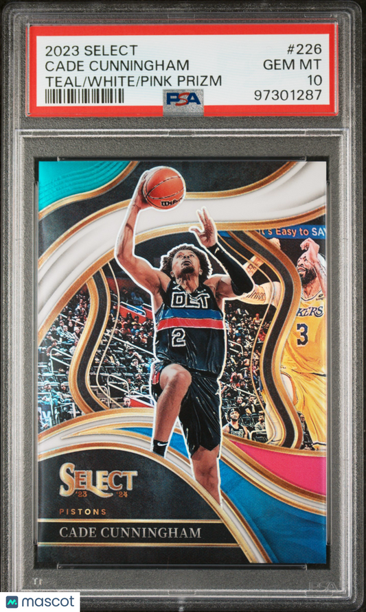 2023 Panini Select Cade Cunningham Teal White Pink Prizm /49 #226 PSA 10