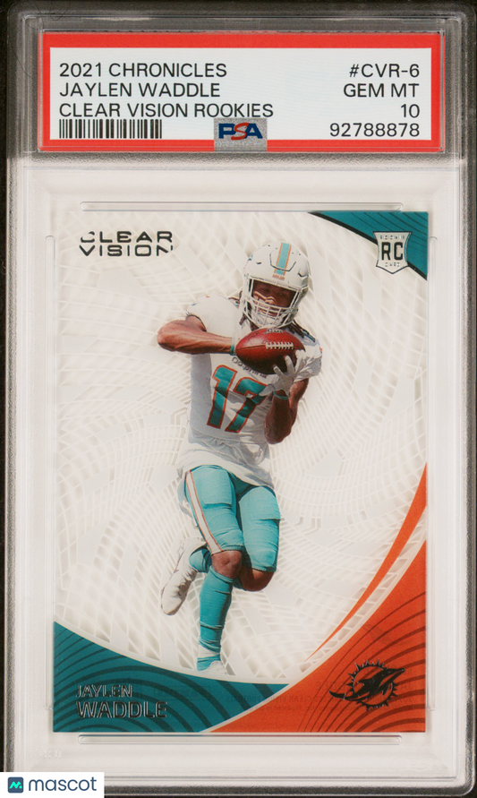 2021 Panini Chronicles Jaylen Waddle Clear Vision Rookies #CVR-6 PSA 10