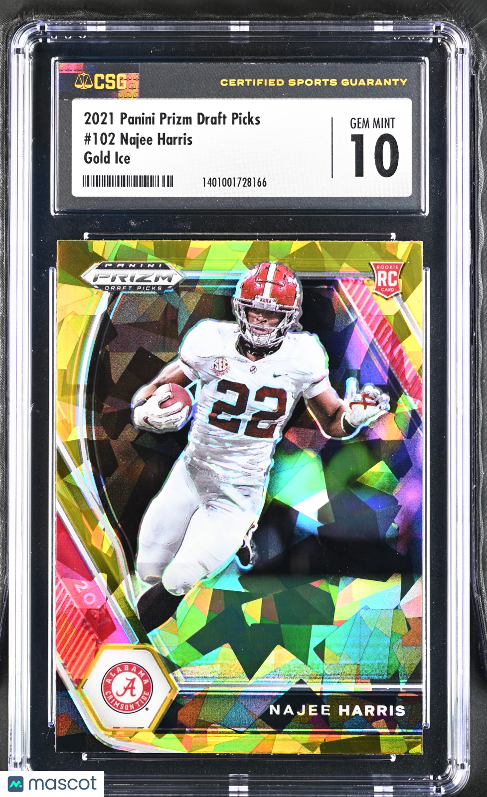 2021 Panini Prizm Draft Picks Najee Harris Gold Ice #102 CGC 10