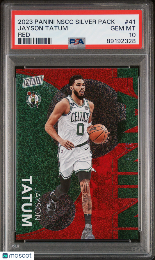 2023 Panini NSCC Silver Packs Jayson Tatum Red /99 #41 PSA 10