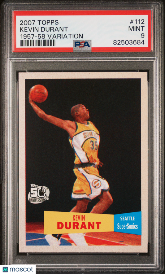 2007-08 Topps Kevin Durant 1957-58 Variation #112 PSA 9