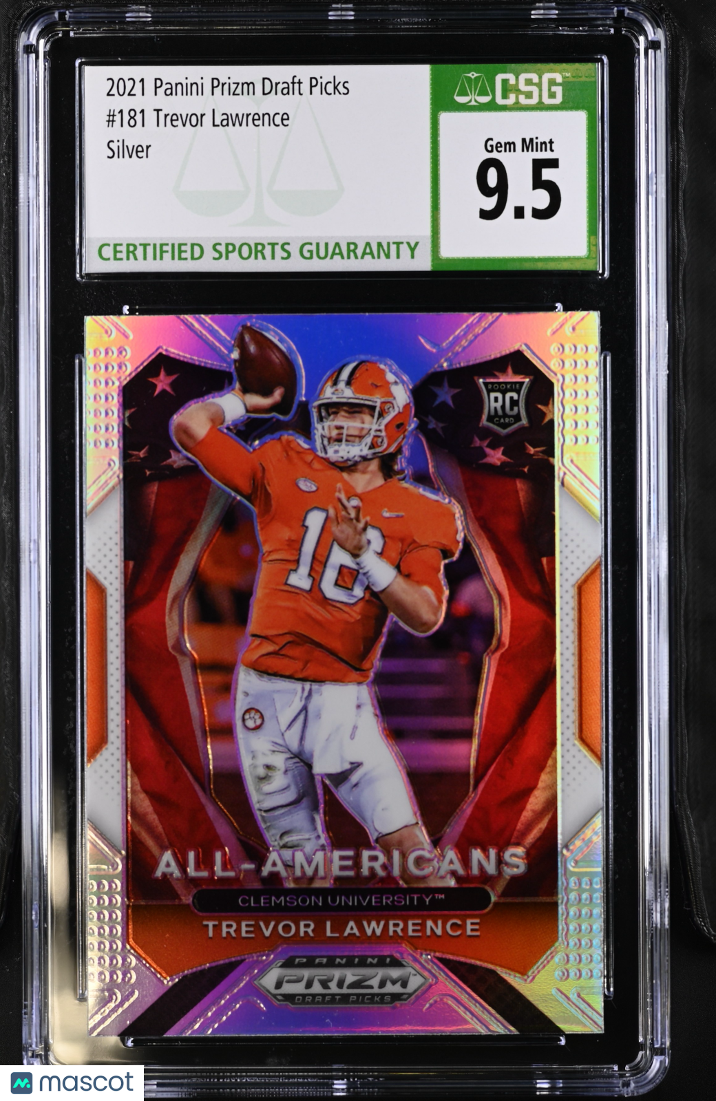 2021 Panini Prizm Draft Picks Trevor Lawrence All-Americans Silver #181 CGC 9.5