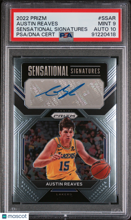 2022 Panini Prizm Austin Reaves Sensational Signatures #SSAR PSA 9