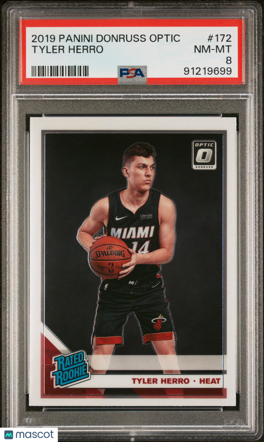 Tyler Herro 2019 Panini Donruss Optic #172 PSA 8 RC