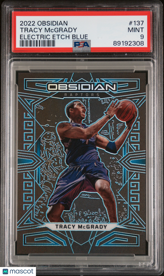 2022 Panini Obsidian Tracy Mcgrady Electric Etch Blue /30 #137 PSA 9