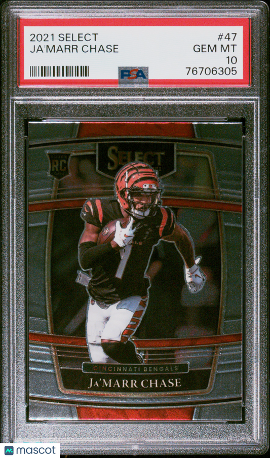 2021 Panini Select Ja'marr Chase RC #47 PSA 10