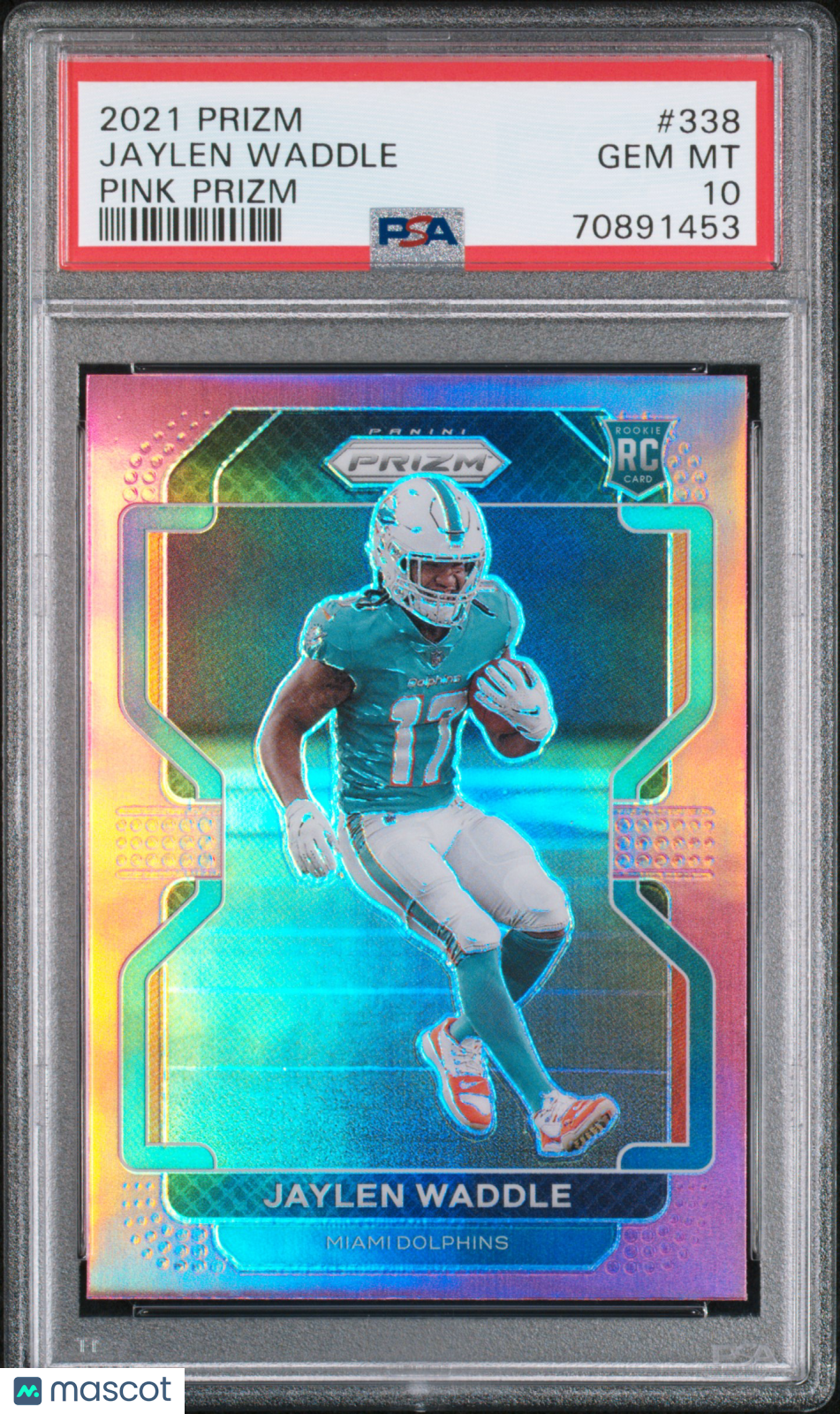 2021 Panini Prizm Jaylen Waddle Pink Prizm #338 PSA 10