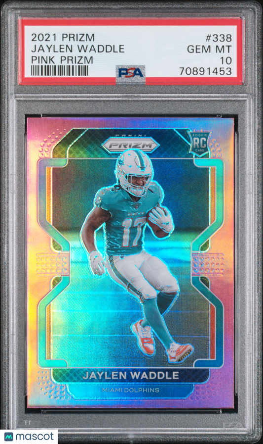 2021 Panini Prizm Jaylen Waddle Pink Prizm #338 PSA 10