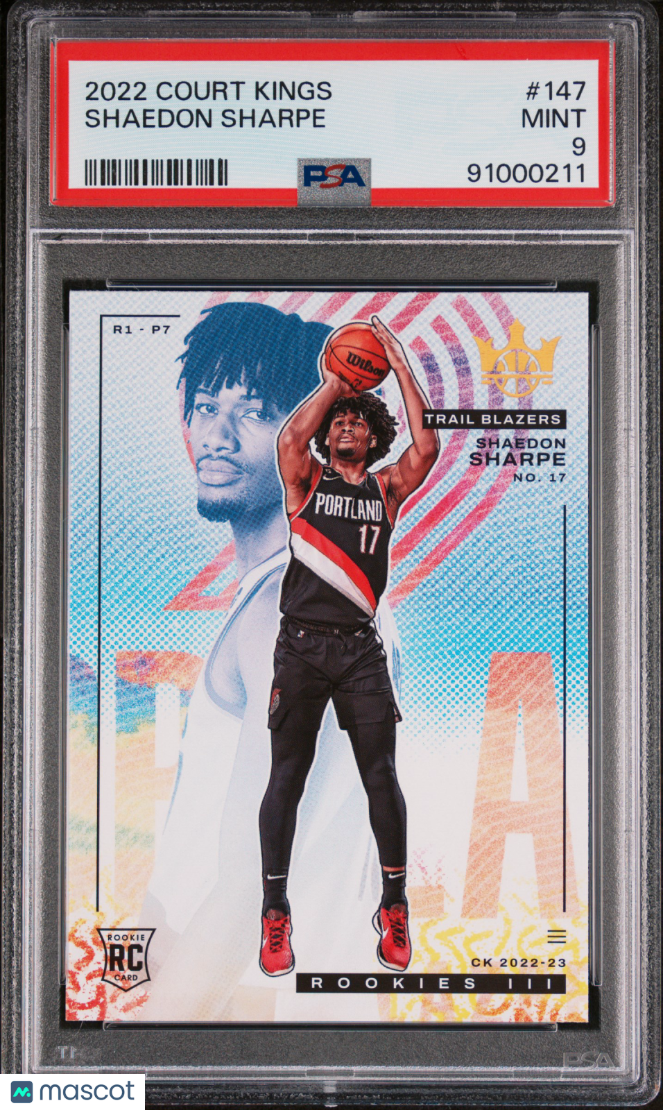 Shaedon Sharpe 2022 Panini Court Kings Rookies III #147 PSA 9 RC