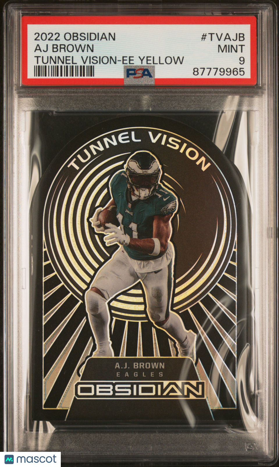 2022 Obsidian Aj Brown Tunnel Vision Electric Etch Yellow /15 #TVAJB PSA 9