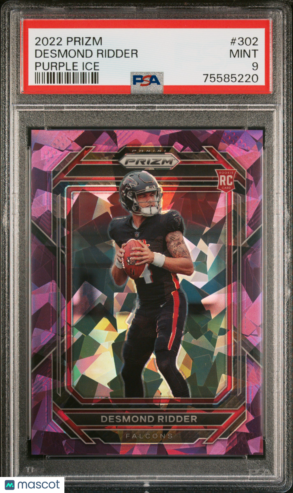 2022 Panini Prizm Desmond Ridder Purple Ice /225 #302 PSA 9