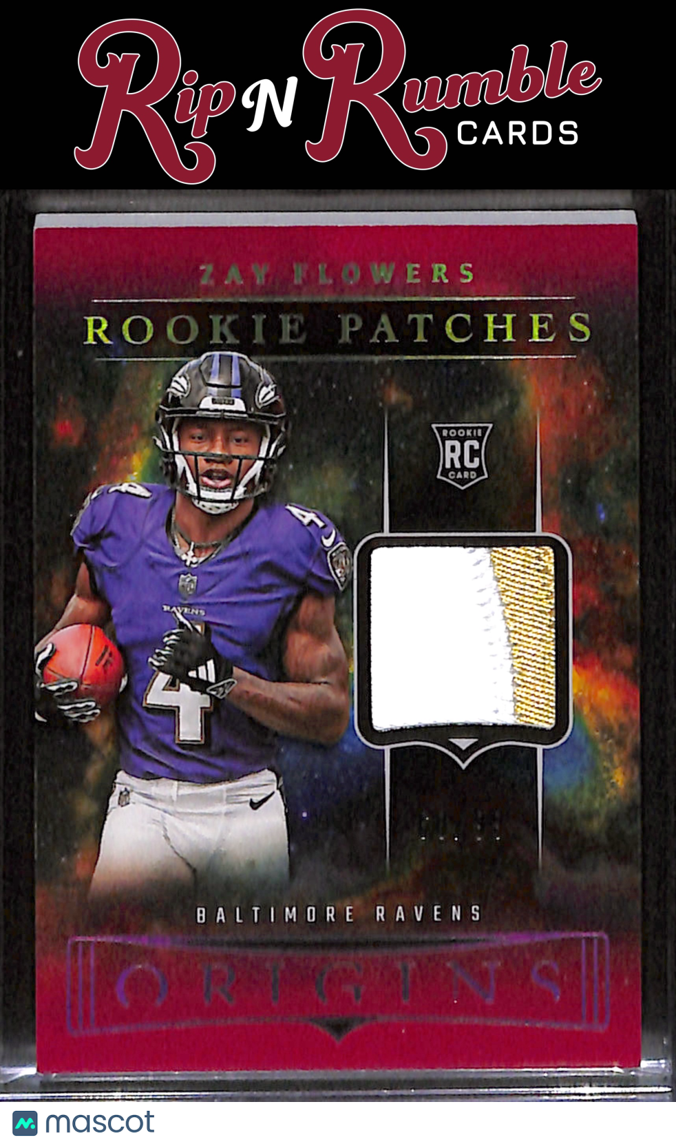 2023 Panini Origins Zay Flowers Rookie Patches Red /99 #RP-ZF