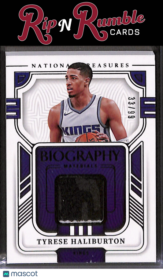 2022-23 National Treasures Tyrese Haliburton Biography Materials /99 #BGM-TYH