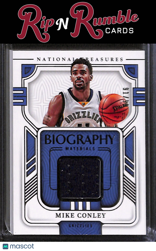 2022-23 Panini National Treasures Mike Conley Biography Materials /99 #BGM-MIK