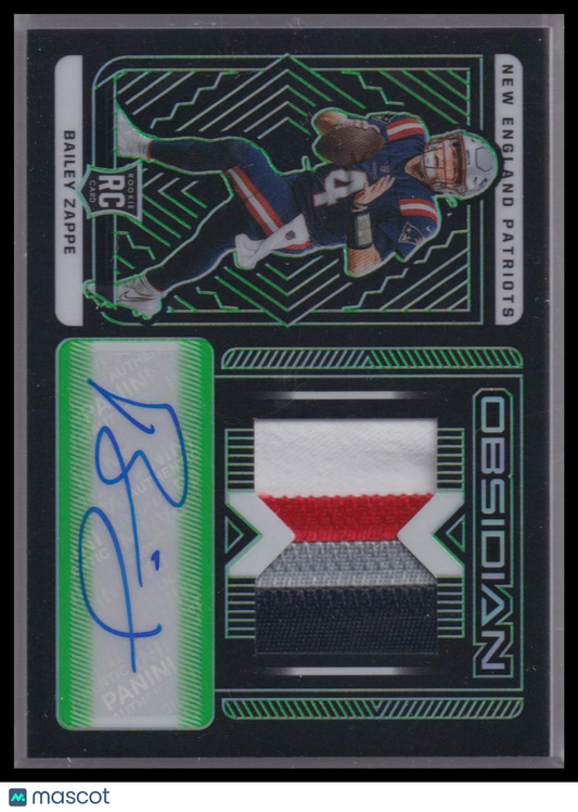 Bailey Zappe 2022 Panini Obsidian Electric Etch Green /50 #239