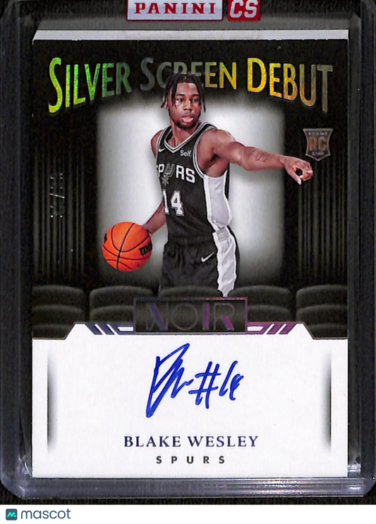 2022-23 Panini Noir Blake Wesley Silver Screen Debut Autographs /99 #SSN-BWS