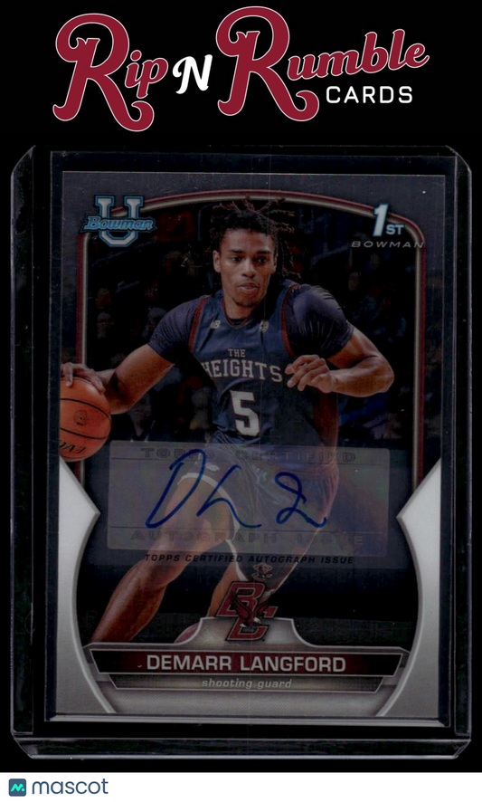 2022-23 Bowman University Chrome Demarr Langford Chrome Prospect Autographs #53