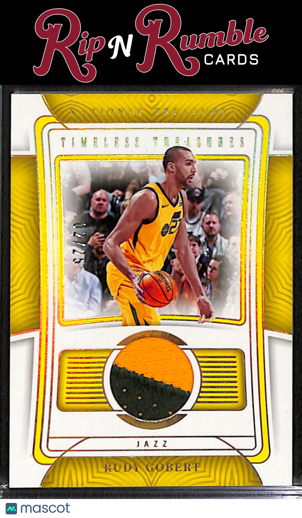 2022-23 National Treasures Rudy Gobert Timeless Treasures Materials Prime /25