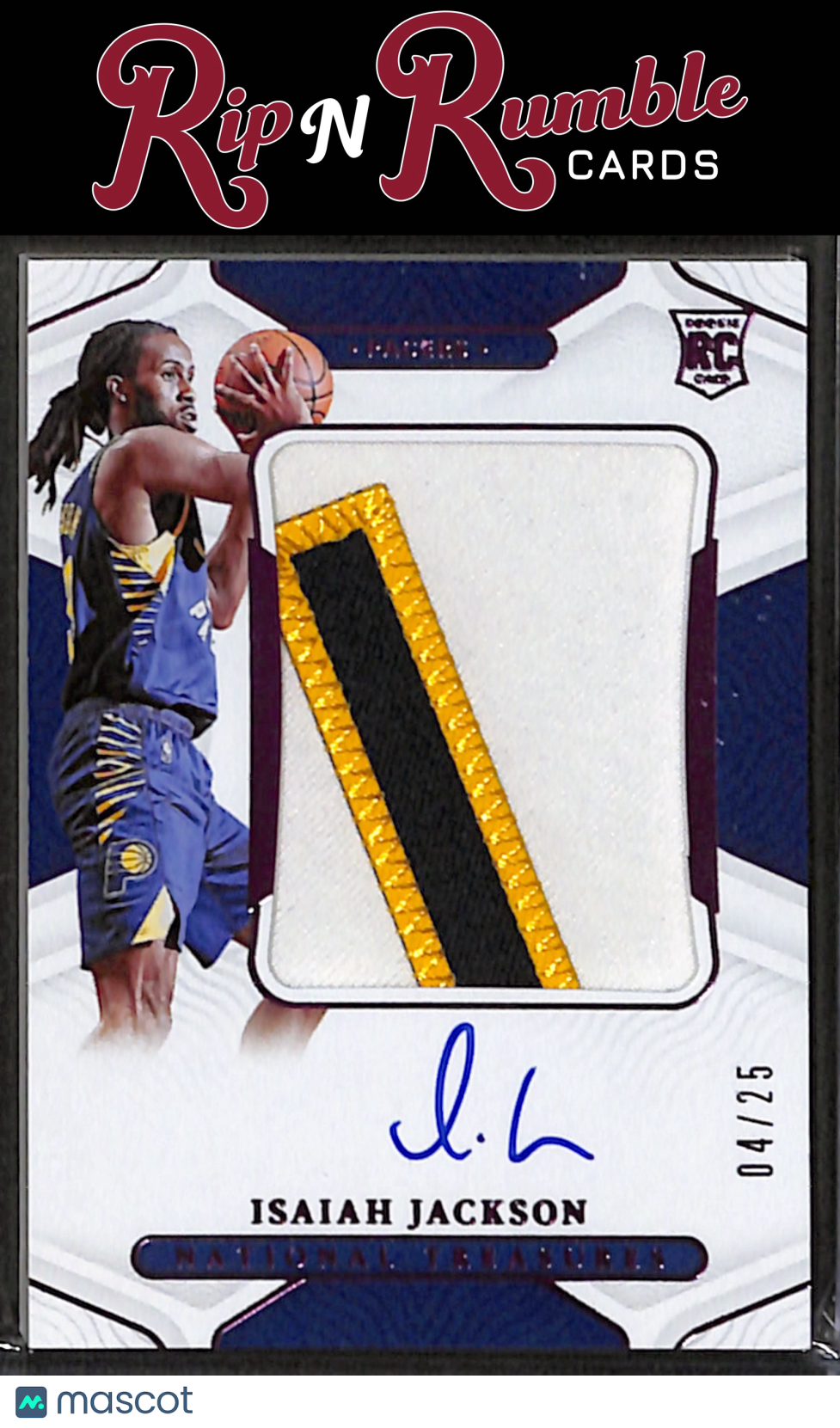 2021-22 National Treasures Isaiah Jackson Rookie Patch Autographs Pink /25 #141