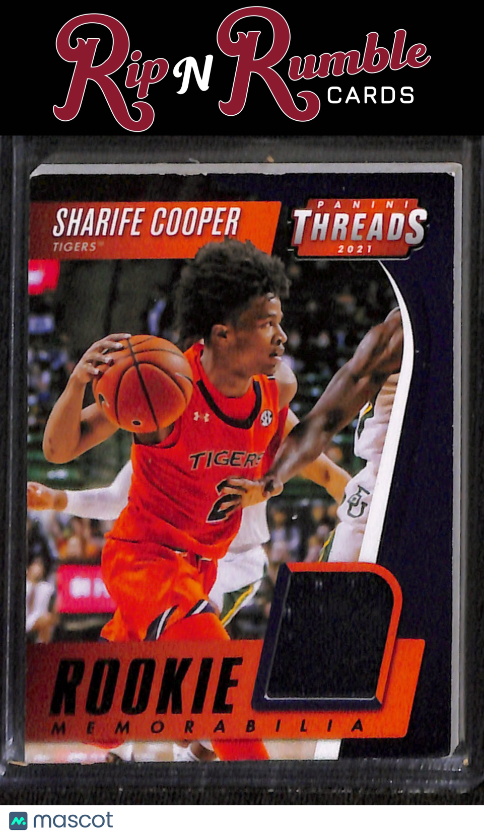 2021 Chronicles Draft Picks Sharife Cooper Threads Rookie Mem Green DAMAGED*