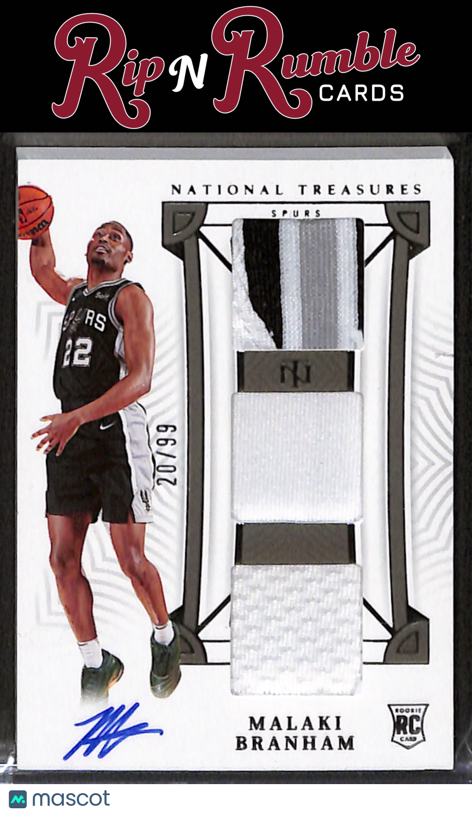 2022-23 National Treasures Malaki Branham Rookie Materials Autos Triple /99