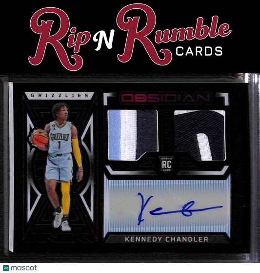 2022-23 Obsidian Kennedy Chandler Rookie Jersey Ink Electric Etch Blue FOTL /16