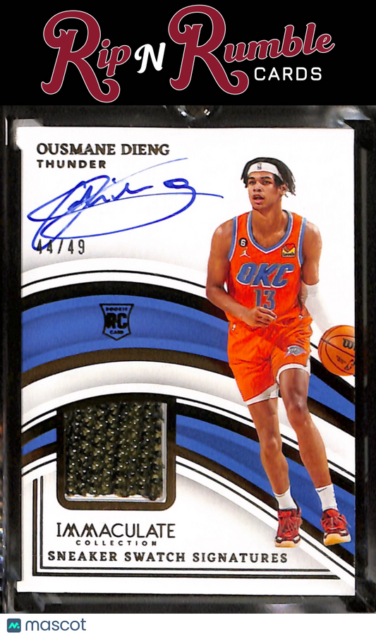 2022-23 Immaculate Ousmane Dieng Sneaker Swatches Signatures /49 #SNS-OUS