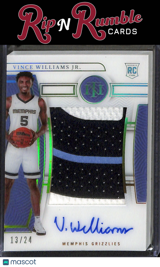 2022-23 National Treasures Vince Williams Jr. Rookie Patch Autos Gold FOTL /24