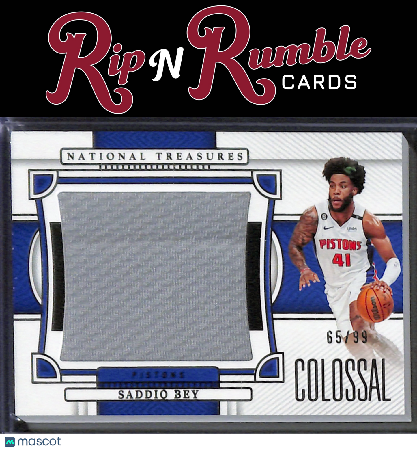 2022-23 Panini National Treasures Saddiq Bey Colossal Materials /99 #CM-BPS