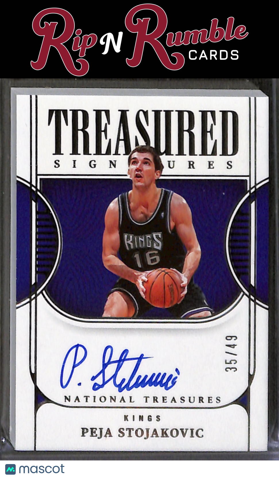 2022-23 National Treasures Peja Stojakovic Treasured Signatures /49 #TS-PJS