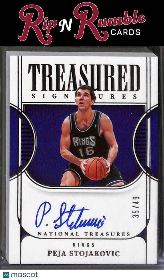 2022-23 National Treasures Peja Stojakovic Treasured Signatures /49 #TS-PJS