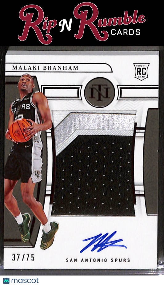 Malaki Branham 2022-23 National Treasures Red Rookie Patch Auto /75 #109