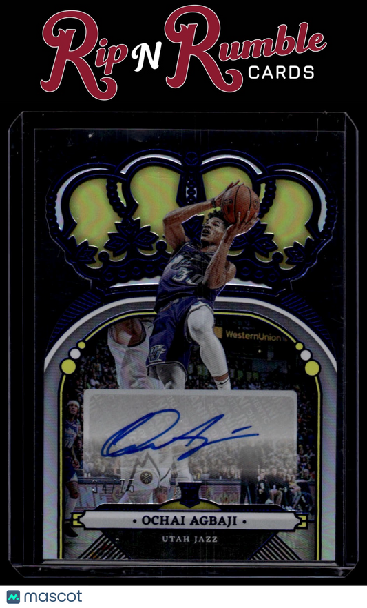 2022-23 Crown Royale Ochai Agbaji Rookie Crown Autographs Blue #RCA-OAB