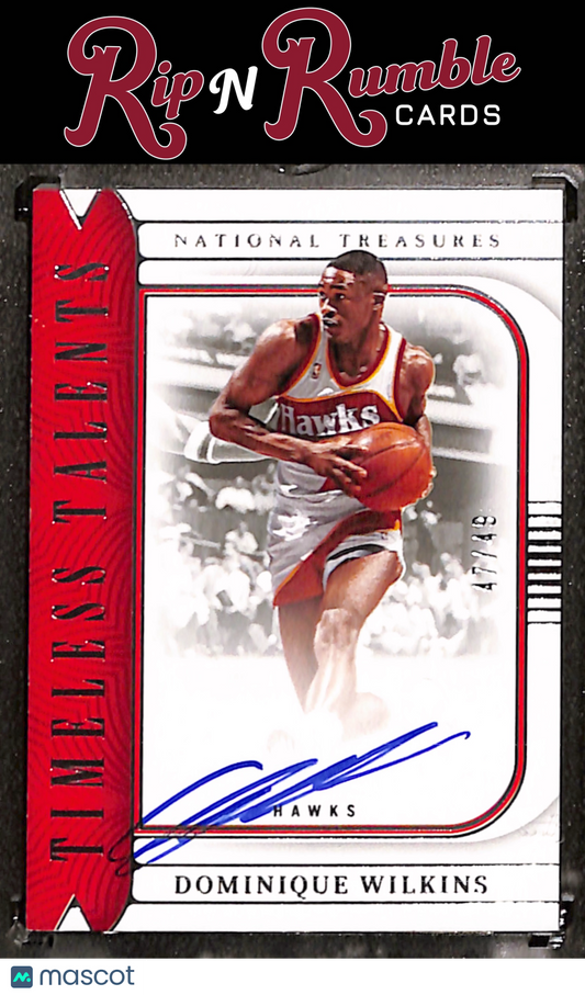 2022-23 National Treasures Dominique Wilkins Timeless Talents Signatures /49