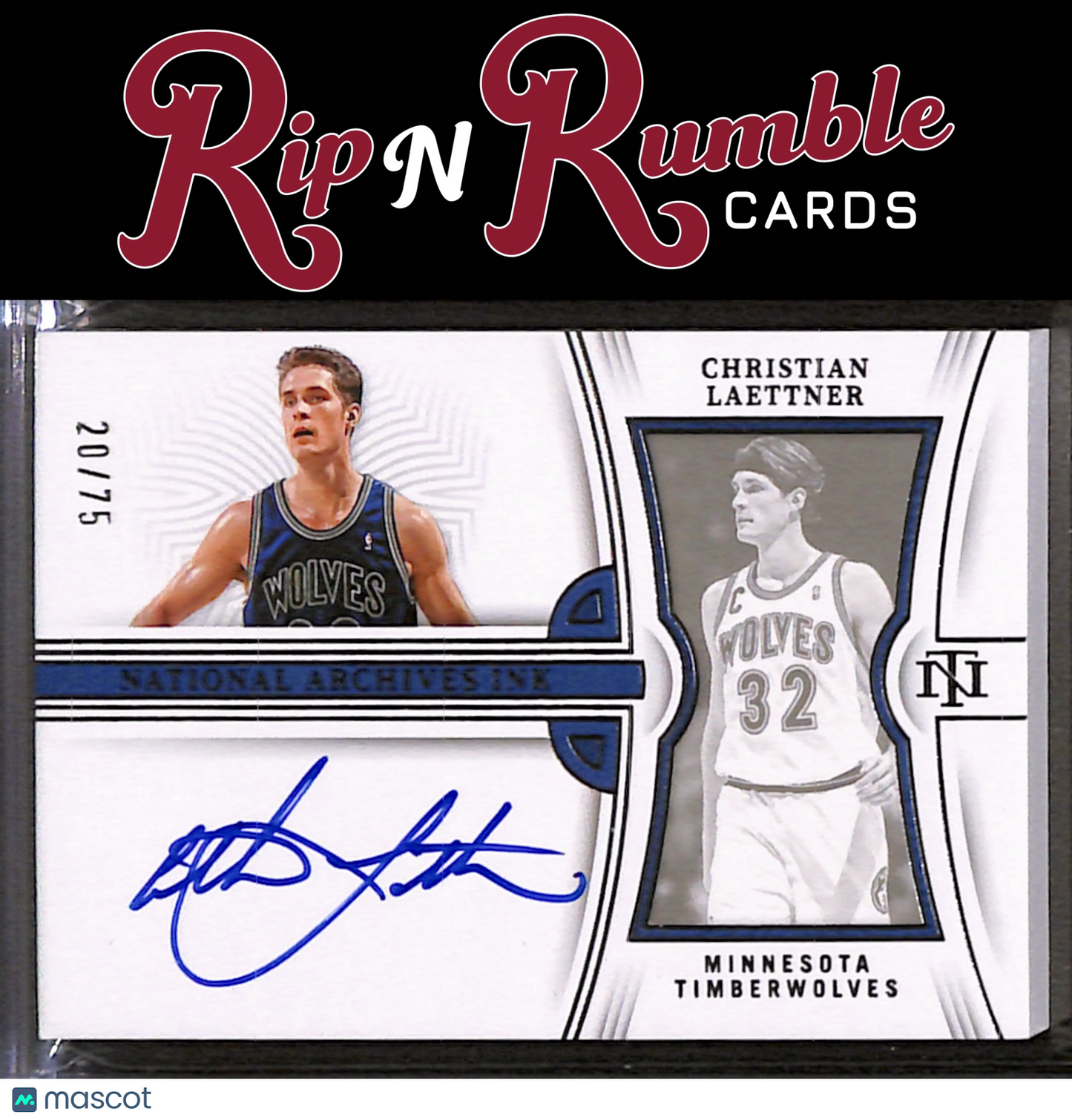 2022-23 National Treasures Christian Laettner National Archives Ink /75 #NAI-CLT