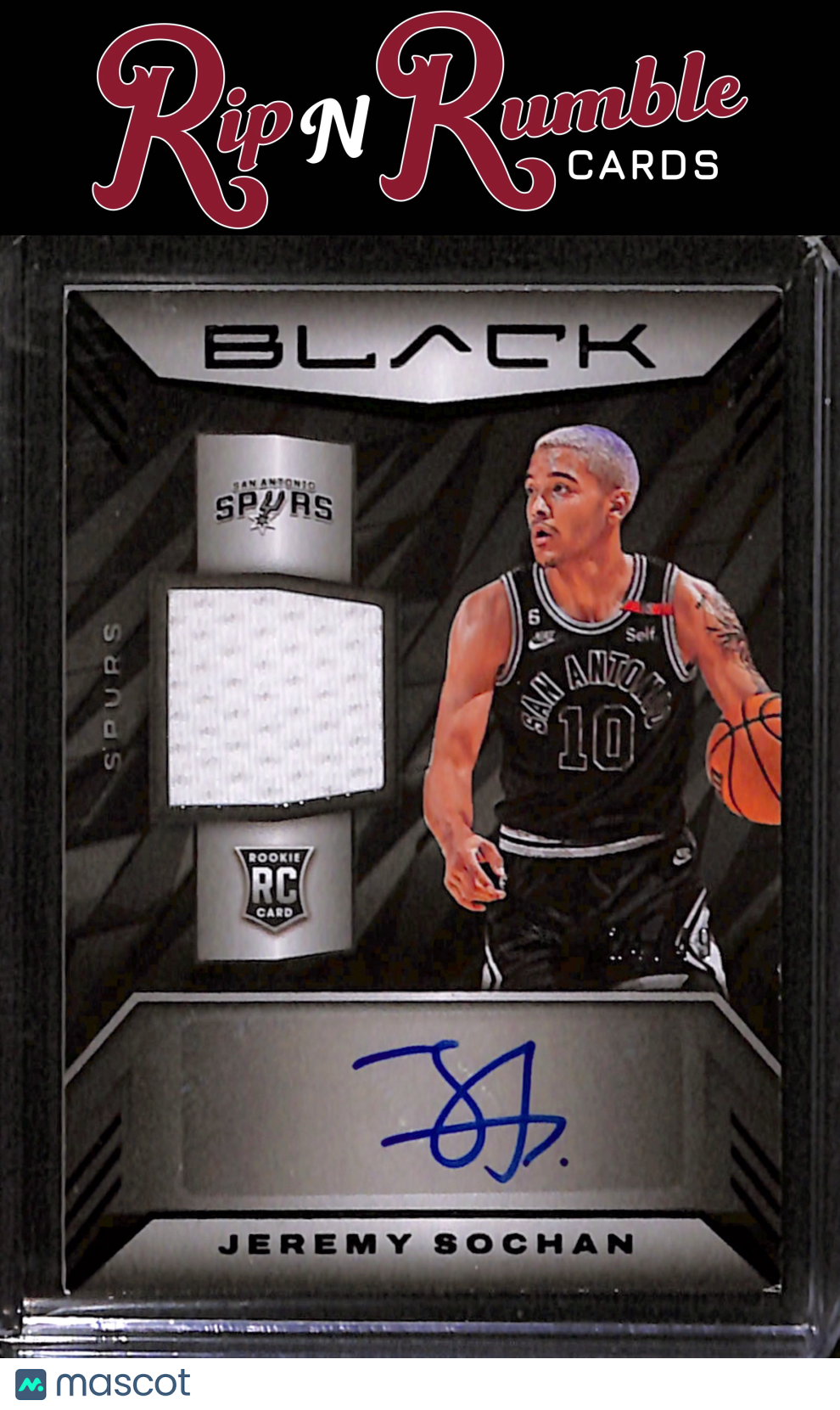 2022-23 Panini Black Jeremy Sochan Rookie Material Autographs /49 #RMA-JSC
